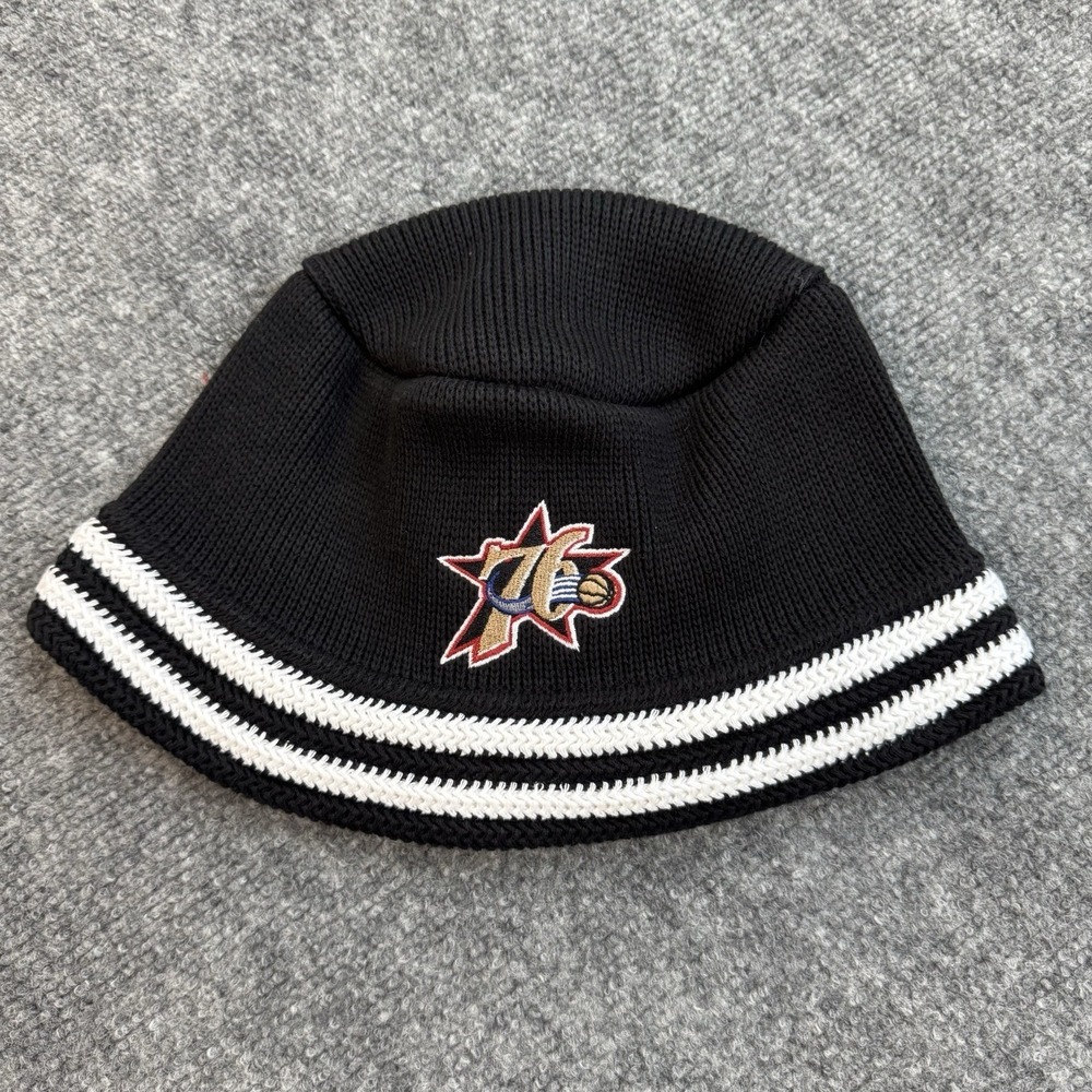 Philadelphia‎ 76ers Mitchell & Ness Knucket Knit Bucket Hat Black White UO x Cap